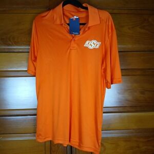 NWT Oklahoma State University OSU Fanatics Orange Polo Shirt Men's Size Medium